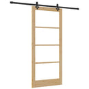 Skydedør Naturfarvet 93 x 211 cm Massivt fyrretræ og glas