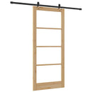 Skydedør Naturfarvet 93 x 211 cm Massivt fyrretræ og glas