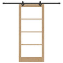 Skydedør Naturfarvet 93 x 211 cm Massivt fyrretræ og glas
