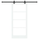 Skydedør Hvid 93 x 211 cm Massivt fyrretræ og glas