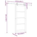 Skydedør Hvid 93 x 211 cm Massivt fyrretræ og glas
