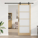 Skydedør Naturfarvet 93 x 232 cm Massivt fyrretræ og glas