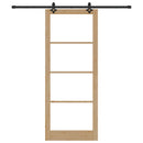 Skydedør Naturfarvet 93 x 232 cm Massivt fyrretræ og glas