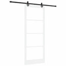 Skydedør Hvid 93 x 232 cm Massivt fyrretræ og glas