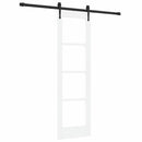 Skydedør 61 x 198,5 cm Massivt fyrretræ og glas Hvid