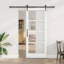 Skydedør 83 x 202 cm Massivt fyrretræ og glas Hvid
