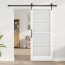Skydedør 83 x 202 cm Massivt fyrretræ og glas Hvid