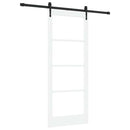 Skydedør 83 x 202 cm Massivt fyrretræ og glas Hvid