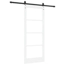 Skydedør 83 x 202 cm Massivt fyrretræ og glas Hvid