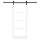 Skydedør 83 x 202 cm Massivt fyrretræ og glas Hvid