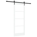 Skydedør 83 x 211 cm Massivt fyrretræ og glas Hvid