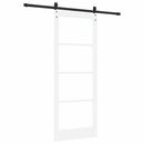 Skydedør 83 x 211 cm Massivt fyrretræ og glas Hvid