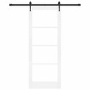 Skydedør 83 x 211 cm Massivt fyrretræ og glas Hvid