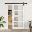 Skydedør 93 x 202 cm Massivt fyrretræ og glas Hvid