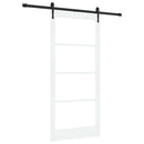 Skydedør 93 x 202 cm Massivt fyrretræ og glas Hvid