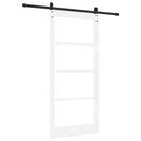 Skydedør 93 x 202 cm Massivt fyrretræ og glas Hvid