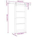 Skydedør 93 x 202 cm Massivt fyrretræ og glas Hvid
