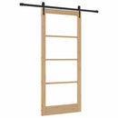 Skydedør 93 x 211 cm Massivt fyrretræ og glas Naturfarvet