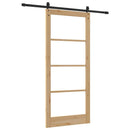 Skydedør 93 x 211 cm Massivt fyrretræ og glas Naturfarvet