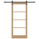 Skydedør 93 x 211 cm Massivt fyrretræ og glas Naturfarvet