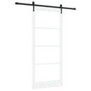 Skydedør 93 x 211 cm Massivt fyrretræ og glas Hvid