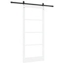 Skydedør 93 x 211 cm Massivt fyrretræ og glas Hvid