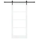 Skydedør 93 x 211 cm Massivt fyrretræ og glas Hvid