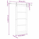 Skydedør 93 x 211 cm Massivt fyrretræ og glas Hvid