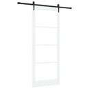 Skydedør 93 x 232 cm Massivt fyrretræ og glas Hvid