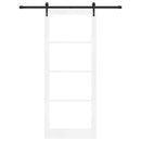 Skydedør 93 x 232 cm Massivt fyrretræ og glas Hvid