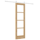 Skydedør 61 x 198,5 cm Massivt fyrretræ og glas Naturfarvet