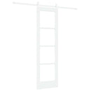 Skydedør 61 x 198,5 cm Massivt fyrretræ og glas Hvid