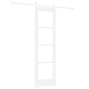 Skydedør 61 x 198,5 cm Massivt fyrretræ og glas Hvid