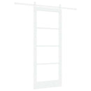 Skydedør 83 x 202 cm Massivt fyrretræ og glas Hvid