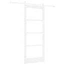 Skydedør 83 x 202 cm Massivt fyrretræ og glas Hvid
