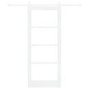Skydedør 83 x 202 cm Massivt fyrretræ og glas Hvid