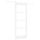 Skydedør 83 x 211 cm Massivt fyrretræ og glas Hvid