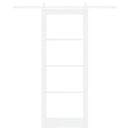 Skydedør 83 x 211 cm Massivt fyrretræ og glas Hvid