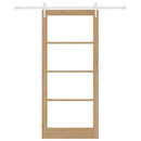 Skydedør 93 x 211 cm Massivt fyrretræ og glas Naturfarvet