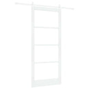 Skydedør 93 x 211 cm Massivt fyrretræ og glas Hvid