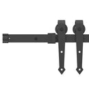 Skydedør 61 x 198,5 cm Massivt fyrretræ og glas Hvid og sort