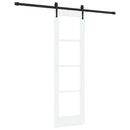 Skydedør 61 x 198,5 cm Massivt fyrretræ og glas Hvid og sort