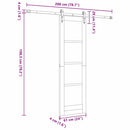 Skydedør 61 x 198,5 cm Massivt fyrretræ og glas Hvid og sort