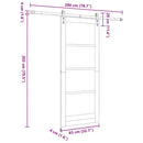 Skydedør 83 x 202 cm Massivt fyrretræ og glas Hvid og sort