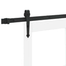 Skydedør 83 x 211 cm Massivt fyrretræ og glas Hvid og sort