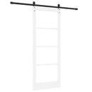 Skydedør 83 x 211 cm Massivt fyrretræ og glas Hvid og sort