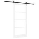 Skydedør 93 x 202 cm Massivt fyrretræ og glas Hvid og sort
