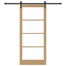 Skydedør 93 x 211 cm Massivt fyrretræ og glas Naturlig og sort