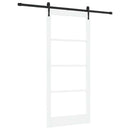 Skydedør 93 x 211 cm Massivt fyrretræ og glas Hvid og sort