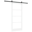 Skydedør 93 x 211 cm Massivt fyrretræ og glas Hvid og sort